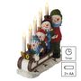 LED candlestick – snowmen on a sledge, 24 cm, 2x AA, indoor, warm white, timer, EMOS DCAW15 8592920110881