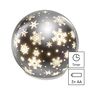 LED Christmas glass bauble – snowflakes,12 cm, 3x AA, indoor, warm white, timer, EMOS DCLW28 8592920122068