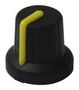 SOFT TOUCH KNOB, BLACK/YELLOW, 16MM MP72605S