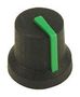 SOFT TOUCH KNOB, RUBBER, BLK/GRN, 16.2MM MC170847CR