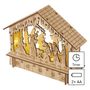 LED Christmas nativity scene, wooden, 15 cm, 2x AA, indoor, warm white, timer, EMOS DCWW34 8592920122044