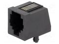 Connector: RJ11; socket; PIN: 4; 6p4c; THT; angled MH CONNECTORS MHRJJ64NFRA