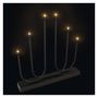 LED candlestick, metal, black, 40 cm, 2x AA, indoor, warm white, EMOS DCAW24 8592920147337