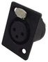 SOCKET, XLR, PANEL, BLACK, 3POLE NC3FP-B-1