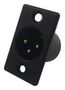 PLUG, XLR, PANEL, BLACK, 3POLE NC3MP-B