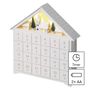 LED Advent calendar, wooden, 35x33 cm, 2x AA, indoor, warm white, timer, EMOS DCWW02 8592920093368