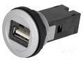 USB socket; 22mm; har-port; Ø22.3mm; IP20; silver; USB 2.0 A/A HARTING 09454521901