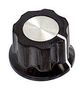 FLUTED SKIRT KNOB, BLACK, 25.7MM PKES90B1/4