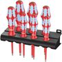 3167 i/7 TORX® Screwdriver set, stainless and rack, 1 x TX 8x80; 1 x TX 9x80; 1 x TX 10x80; 1 x TX 15x80; 1 x TX 20x80; 1 x TX 25x100; 1 x TX 30x100, Wera 05022767001