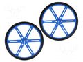Wheel; blue; Shaft: D spring; push-in; Ø: 90mm; Shaft dia: 3mm; 2pcs. POLOLU POLOLU-1438