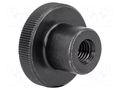 Knob; Ø: 36mm; Int.thread: M10; H: 23mm; steel; DIN 466; knurled ELESA+GANTER DIN466-M10