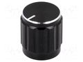 Knob; with pointer; aluminium,thermoplastic; Øshaft: 6mm; black SR PASSIVES GC6M-15X16