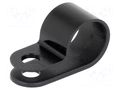 Fixing clamp; Cable P-clips; ØBundle : 11mm; W: 10mm; polyamide HELLERMANNTYTON H6P