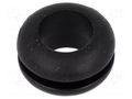 Grommet; Ømount.hole: 9.5mm; Øhole: 8mm; PVC; black; -30÷60°C HELLERMANNTYTON HV1208