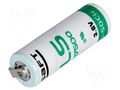 Battery: lithium; A,R23; 3.6V; 3600mAh; non-rechargeable; Ø17x50mm SAFT SAFT-LS17500CNR