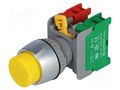 Switch: push-button; 22mm; Stabl.pos: 1; NC + NO; yellow; none; IP65 AUSPICIOUS PBL22-1-O/C-Y