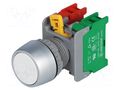 Switch: push-button; 22mm; Stabl.pos: 1; NC + NO; white; none; IP65 AUSPICIOUS PBF22-1-O/C-W