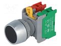 Switch: push-button; 22mm; Stabl.pos: 1; NC + NO; black; none; IP65 AUSPICIOUS PBF22-1-O/C-BK