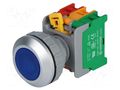 Switch: push-button; 30mm; Stabl.pos: 1; NC + NO; blue; IP65; LXB30 AUSPICIOUS LXB30-1-O/C-BL