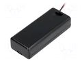 Holder; AAA,R3; Batt.no: 2; cables; 150mm; black; with switch COMF SBH-421-1AS