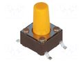 Microswitch TACT; SPST-NO; Pos: 2; 0.05A/12VDC; SMT; none; 3.2N DIPTRONICS DTSM-65S-V-B