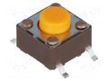 Microswitch TACT; SPST-NO; Pos: 2; 0.05A/12VDC; SMT; none; 3.2N DIPTRONICS DTSM-62S-V-B