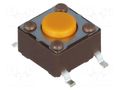 Microswitch TACT; SPST-NO; Pos: 2; 0.05A/12VDC; SMT; none; 3.2N DIPTRONICS DTSM-61S-V-B