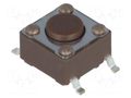 Microswitch TACT; SPST-NO; Pos: 2; 0.05A/12VDC; SMT; none; 1.6N DIPTRONICS DTSM-61N-V-B