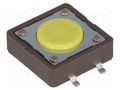 Microswitch TACT; SPST-NO; Pos: 2; 0.05A/12VDC; SMT; none; 5.2N DIPTRONICS DTSM-21Y-V-B