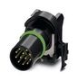 FLUSH TYPE CONN, PLUG, 12POS, M12, PCB 1424198