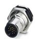 FLUSH TYPE CONN, PLUG, 17POS, M12, PANEL 1559961
