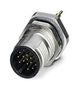 FLUSH TYPE CONN, PLUG, 17POS, M12, PANEL 1437119