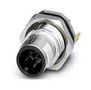 FLUSH TYPE CONN, PLUG, 5POS, M12, PANEL 1558551