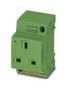 MAINS SOCKET, 2P+E, 13A, 250V, DIN RAIL 0804066