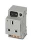 MAINS SOCKET, 2P+E, 13A, 250V, DIN RAIL 0804070