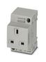 MAINS SOCKET, 2P+E, 13A, 250V, DIN RAIL 0804053