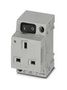 MAINS SOCKET, 2P+E, 13A, 250V, DIN RAIL 0804059