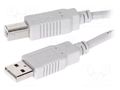 Cable; USB 2.0; USB A plug,USB B plug; 1m; grey; Core: Cu BQ CABLE CAB-USBAB/1.0