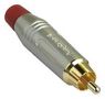 RCA CONNECTOR, PLUG, 2POS, SATIN/RED ACPR-SRD