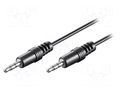 Cable; Jack 3.5mm 3pin plug,both sides; 1.5m; black; Øcable: 4mm Goobay CABLE-404-1.5
