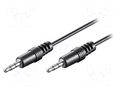 Cable; Jack 3.5mm 3pin plug,both sides; 0.6m; black; Øcable: 4mm GOOBAY CABLE-404-0.6