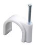 ROUND CABLE CLIP, PE, 7MM, WHITE, PK100 PELB0174