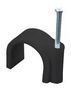 ROUND CABLE CLIP, PE, 8MM, BLACK, PK100 PELB0177