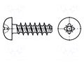 Screw; for plastic; 5x16; Head: button; Pozidriv; PZ2; steel; zinc BOSSARD B5X16/BN20093
