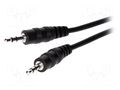 Cable; Jack 3.5mm 3pin plug,both sides; 1.2m; black BQ CABLE BQC-JPSJPS-0120