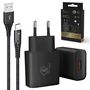 Extralink Smart Life | USB Type-A to Type-C cable set, 200cm, Black + 12W charger | Black, EXTRALINK CAB-CHAR-SET01 5906168634291