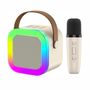 Extralink Kids Mini Karaoke LED Speaker 1x Mic White | Karaoke Set | speaker, 1x microphone, Bluetooth, AUX, SD card slot, RGB lighting, EXTRALINK EX.35168 5906168635168