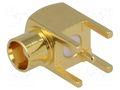 Connector: MCX; socket; female; angled 90°; 50Ω; THT; PTFE; Vswr: 1.5 AMPHENOL RF MCX6252B13G50