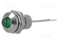 Indicator: LED; prominent; green; Ø8.2mm; IP40; for PCB; brass SIGNAL-CONSTRUCT SMQS082