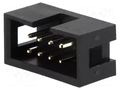 Connector: IDC; socket; male; PIN: 8; straight; THT; 2.54mm; 2x4; FCI AMPHENOL COMMUNICATIONS SOLUTIONS T821-1-08-S1